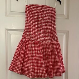 Hollister Red and White Gingham Dress